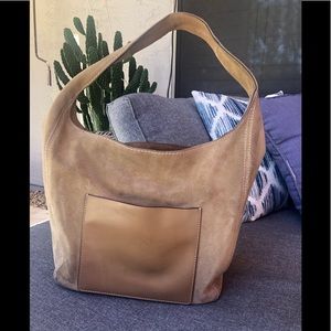 MICHAEL KORS Lena MK tan suede Hobo Bag - preowned